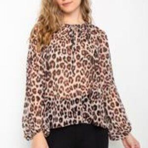 NWT GEORGIE Soft Printed Boheme Blouse L